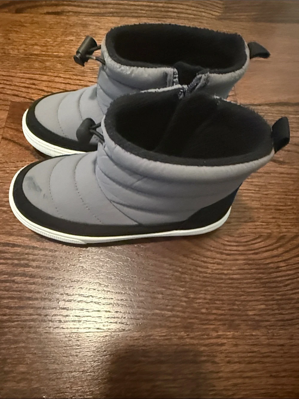 Cat & Jack Gray and Black Kids' Snow Boots
